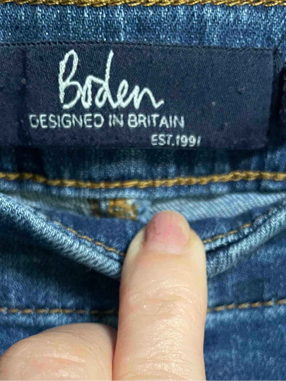 Boden Sailor Wide Leg Jeans | Nautical Button Detail | Stretch Denim | US 2P - Picture 3 of 7